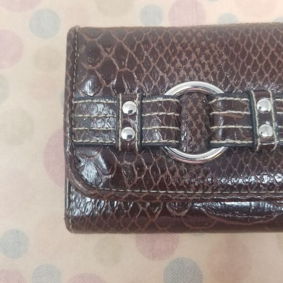 Faux Leather Wallet. BROWN. - Picture 3 of 13
